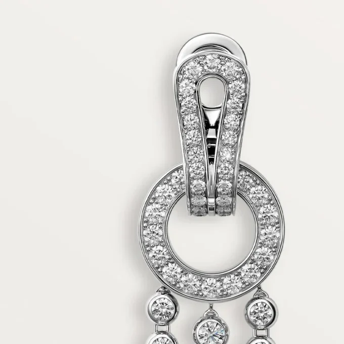 Pendientes Agrafe, diamantes de talla brillante, pavé