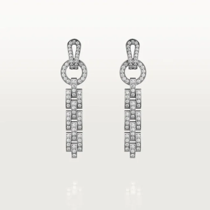 Pendientes Agrafe – Oro blanco, diamantes – Cartier