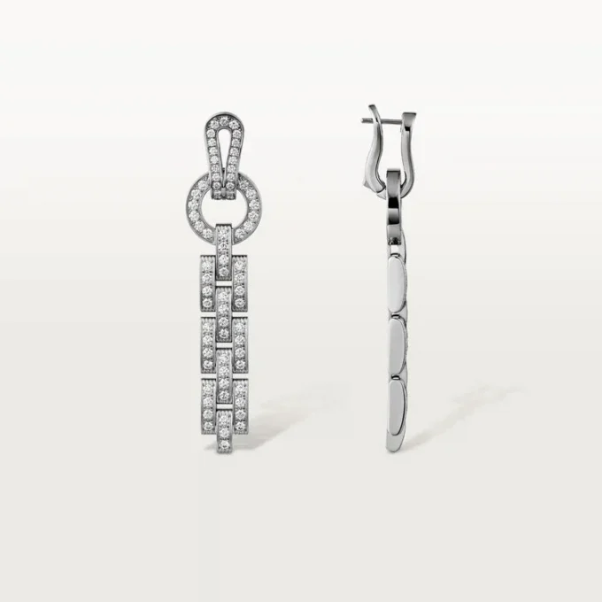 Pendientes Agrafe – Oro blanco, diamantes – Cartier