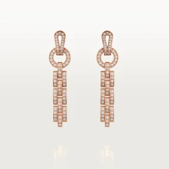 Pendientes Agrafe – Oro rosa, diamantes – Cartier