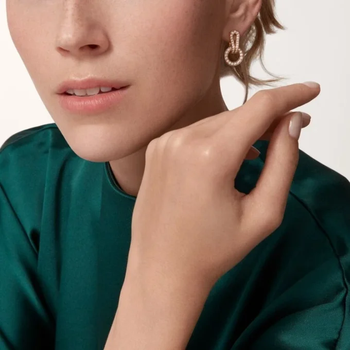 Pendientes Agrafe – Oro rosa, diamantes – Cartier