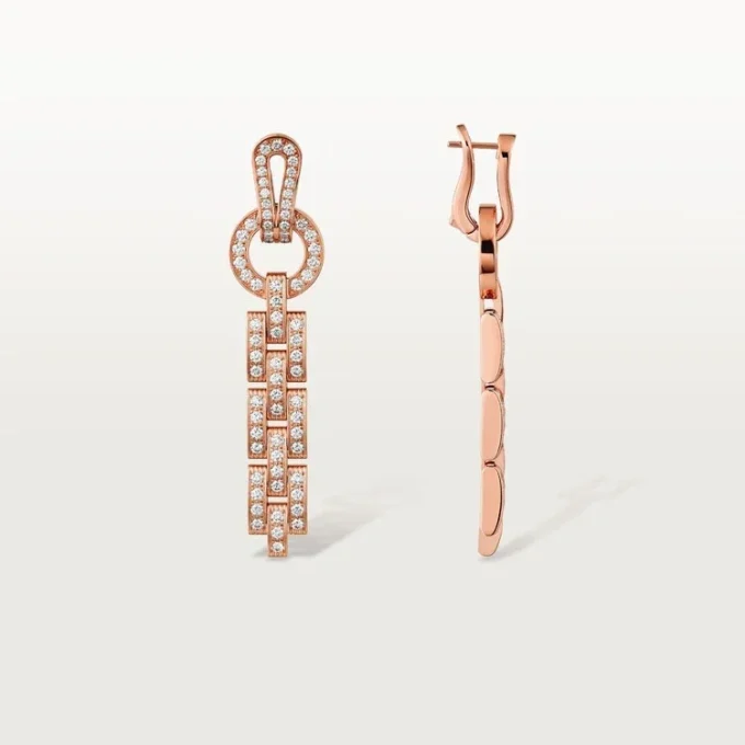 Pendientes Agrafe – Oro rosa, diamantes – Cartier