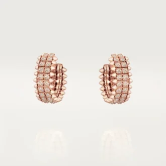 Pendientes de aro Clash de Cartier, doble fila, pavé