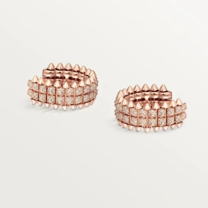Pendientes de aro Clash de Cartier, doble fila, pavé
