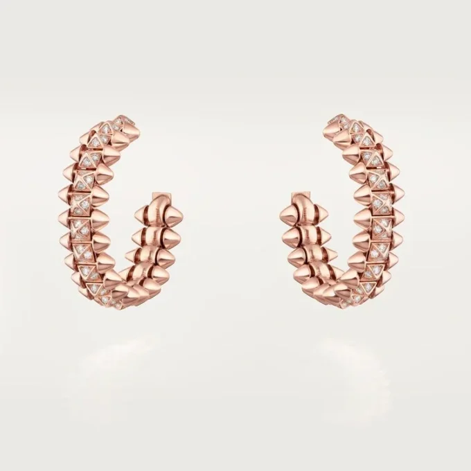 Pendientes de aro Clash de Cartier, modelo pequeño, pavé