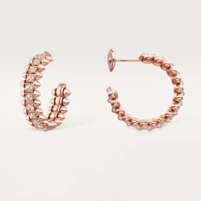 Pendientes de aro Clash de Cartier, modelo pequeño, pavé
