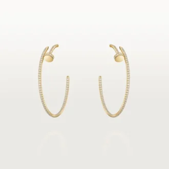 Pendientes de aro Juste Un Clou, modelo grande, pavé