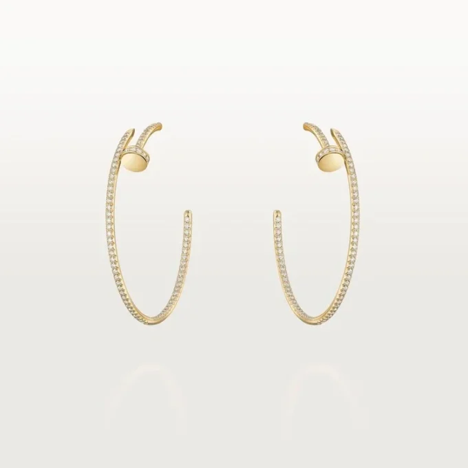 Pendientes de aro Juste Un Clou, modelo grande, pavé