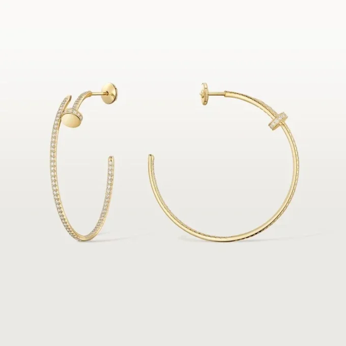 Pendientes de aro Juste Un Clou, modelo grande, pavé