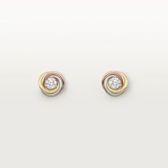 Pendientes de botón Trinity, 2 diamantes