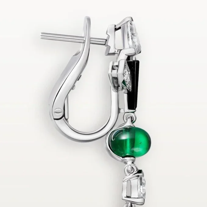 Pendientes En Equilibre, esmeralda, pavé