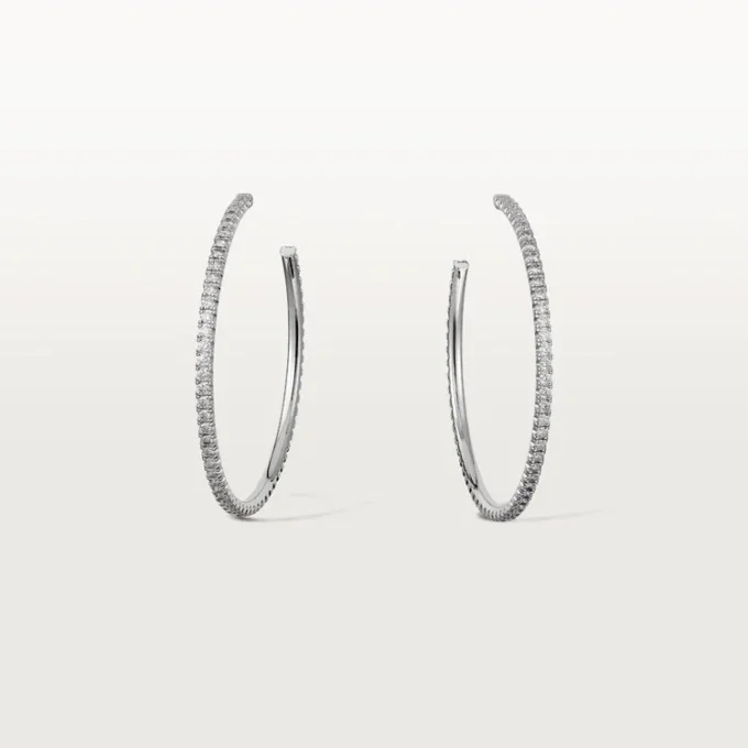 Pendientes Etincelle de Cartier, modelo grande – Oro blanco, diamantes – Cartier