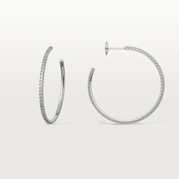 Pendientes Etincelle de Cartier, modelo grande – Oro blanco, diamantes – Cartier