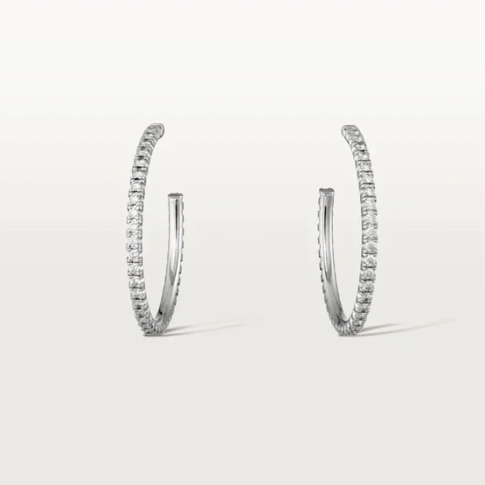 Pendientes Etincelle De Cartier, modelo mediano – Oro blanco, diamantes – Cartier
