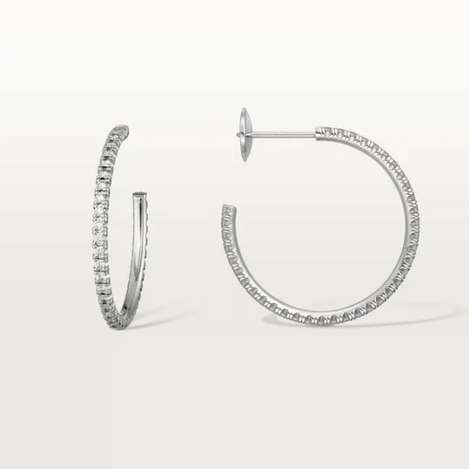 Pendientes Etincelle De Cartier, modelo mediano – Oro blanco, diamantes – Cartier