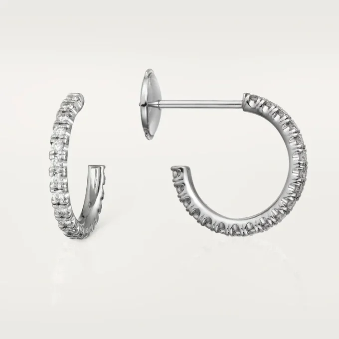 Pendientes Etincelle De Cartier, modelo pequeño – Oro blanco, diamantes – Cartier