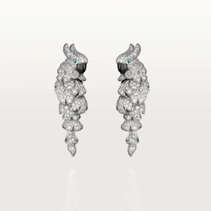 Pendientes Faune Et Flore De Cartier, con pavé