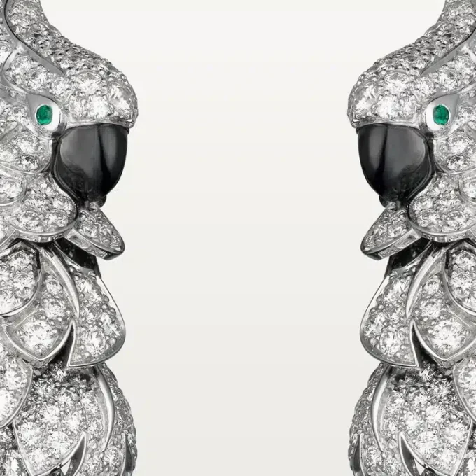 Pendientes Faune Et Flore De Cartier, con pavé