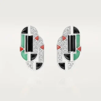 Pendientes Geometrie & Contrastes, crisoprasa, pavé