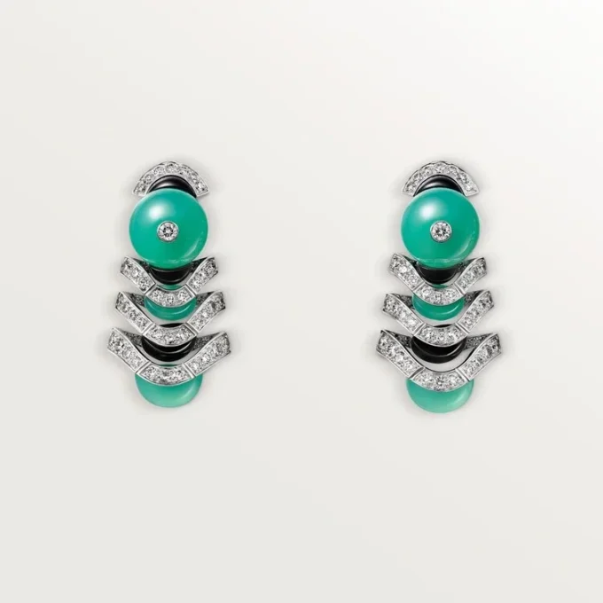 Pendientes Geometrie & Contrastes, crisoprasa, pavé