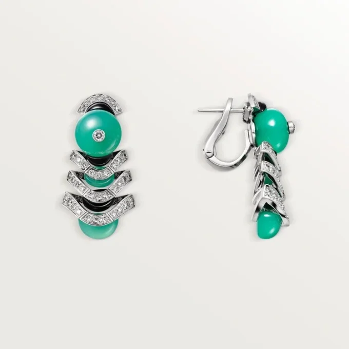 Pendientes Geometrie & Contrastes, crisoprasa, pavé