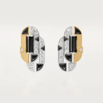 Pendientes Geometrie & Contrastes, ónix, pavé