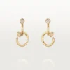 Pendientes Juste Un Clou, dobles, diamantes