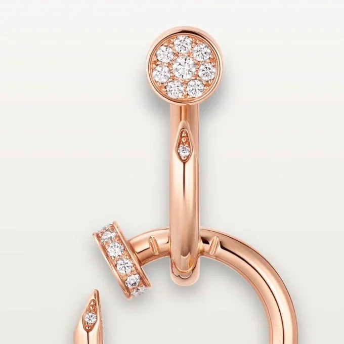 Pendientes Juste Un Clou, dobles, diamantes