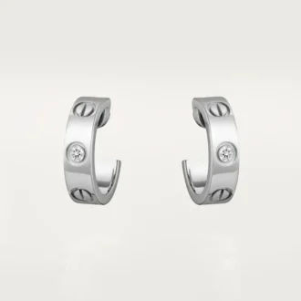 Pendientes Love, 2 diamantes – Oro blanco, Diamantes – Cartier