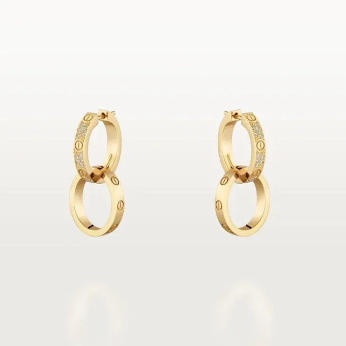 Pendientes Love, multiuso, con medio pavé