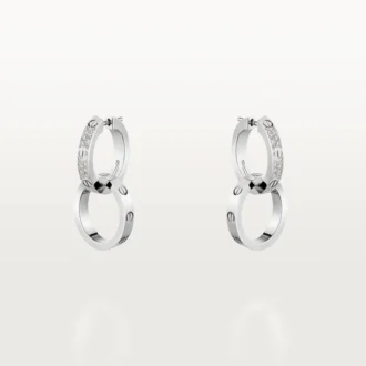 Pendientes Love, multiuso, con medio pavé