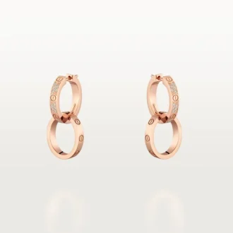 Pendientes Love, multiuso, con medio pavé