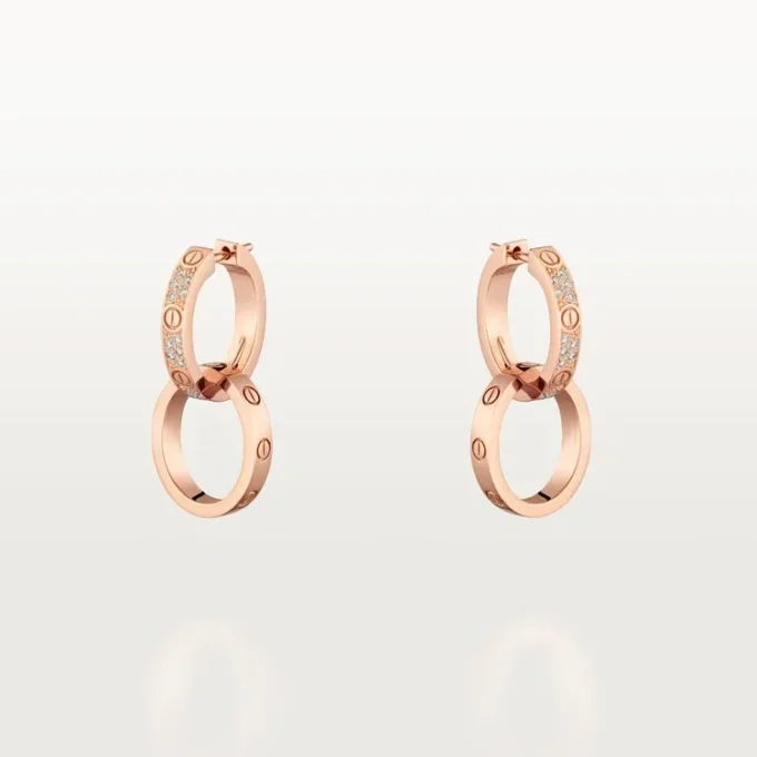 Pendientes Love, multiuso, con medio pavé