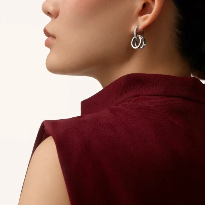 Pendientes Love, multiuso, con medio pavé