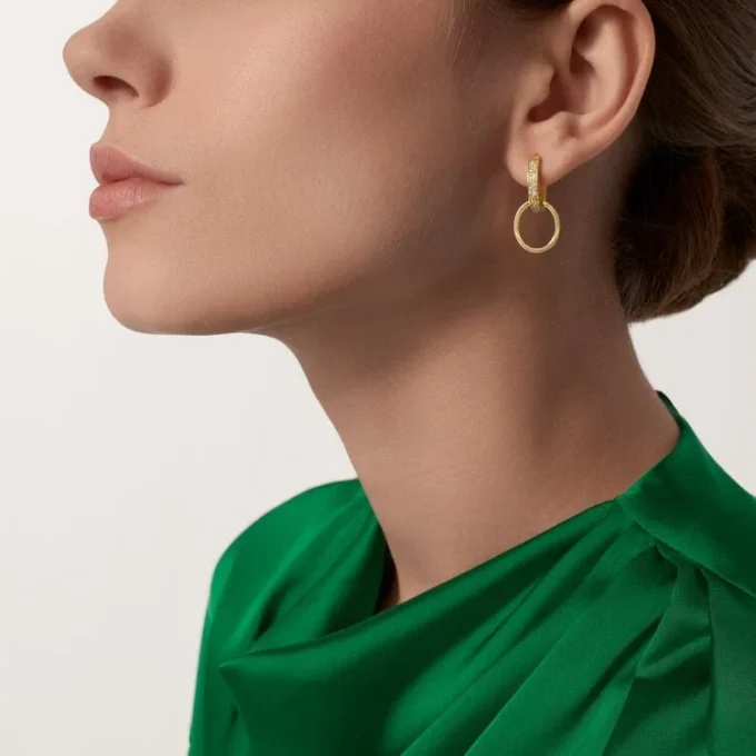 Pendientes Love, multiuso, con medio pavé