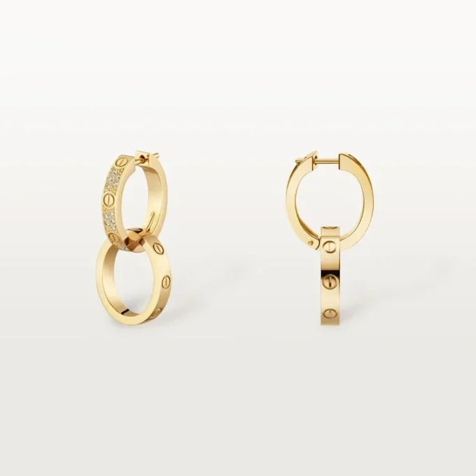 Pendientes Love, multiuso, con medio pavé