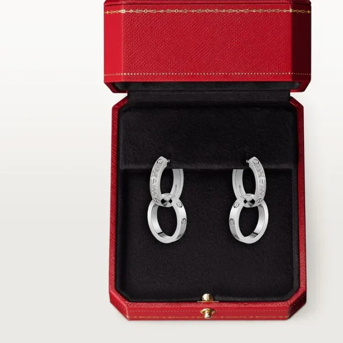 Pendientes Love, multiuso, con medio pavé