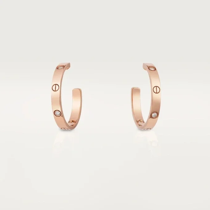 Pendientes Love – Oro rosa, diamantes – Cartier