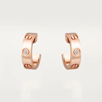 Pendientes Love – Oro rosa, diamantes – Cartier