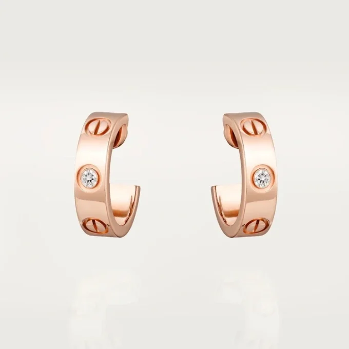 Pendientes Love – Oro rosa, diamantes – Cartier