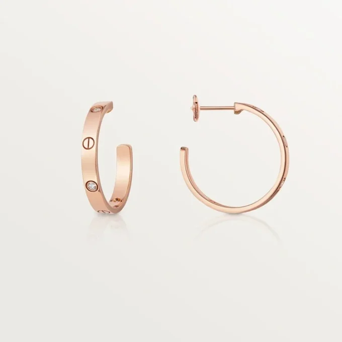 Pendientes Love – Oro rosa, diamantes – Cartier