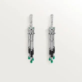 Pendientes Panthere De Cartier, esmeraldas, pavé