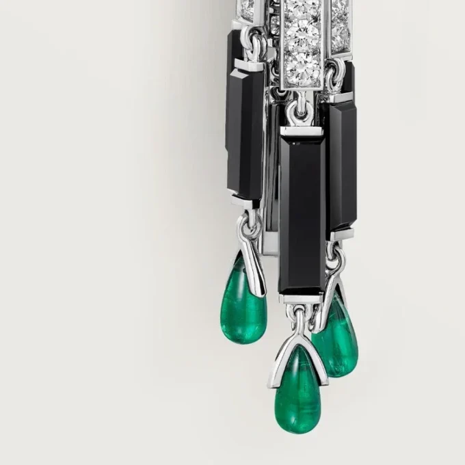 Pendientes Panthere De Cartier, esmeraldas, pavé