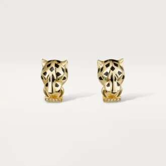 Pendientes Panthere de Cartier – Oro amarillo, laca, diamantes, granates tsavorita, ónix – Cartier