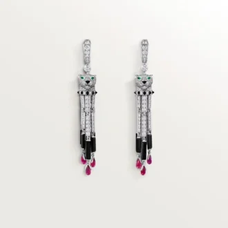 Pendientes Panthere De Cartier, rubí, modelo grande, pavé