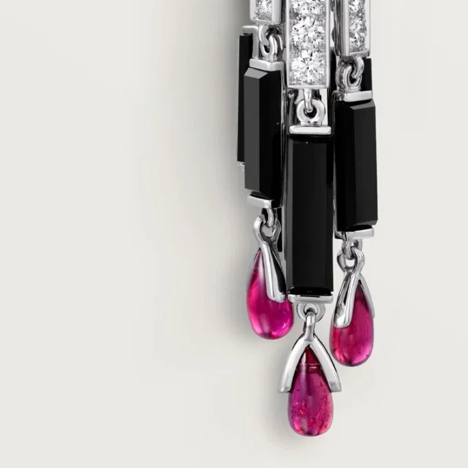 Pendientes Panthere De Cartier, rubí, modelo grande, pavé
