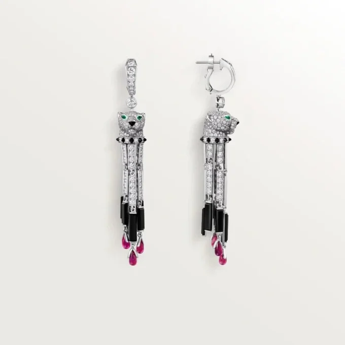 Pendientes Panthere De Cartier, rubí, modelo grande, pavé