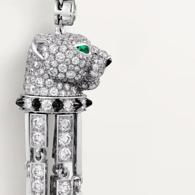 Pendientes Panthere De Cartier, rubí, modelo grande, pavé