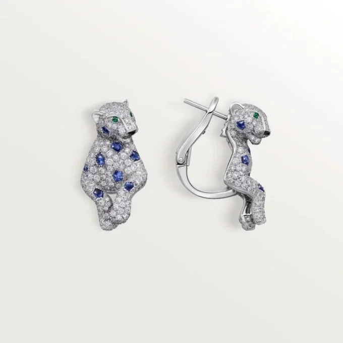 Pendientes Panthere de Cartier, zafiros, pavé