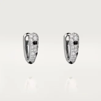 Pendientes pequeños de aro Panthere Diamond, oro blanco | Cartier Us